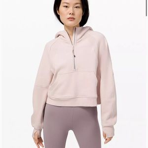 Scuba Oversized Half Zip Feather Pink